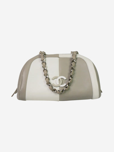 Grey 2005 Coco Mark leather chain colour-block handbag Top Handle Bags Chanel 
