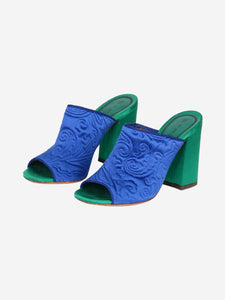 Etro Blue embroidered heels - size EU 36