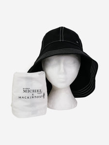 Maison Michel x Mackintosh Black contrast stitched sunhat