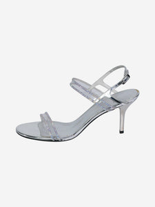 Stuart Weitzman Silver leather sandal heels - size EU 39.5