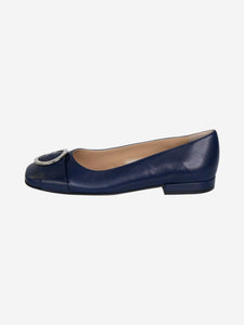 Sergio Rossi Navy flats with squared toe - size EU 37