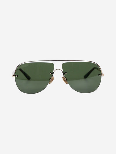 Silver aviator sunglasses with tortoise shell arms Sunglasses L'Ecurie Paris