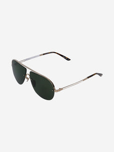 L'Ecurie Paris Silver aviator sunglasses with tortoise shell arms