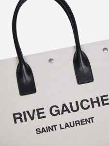 Saint Laurent Beige Rive Gauche canvas tote bag