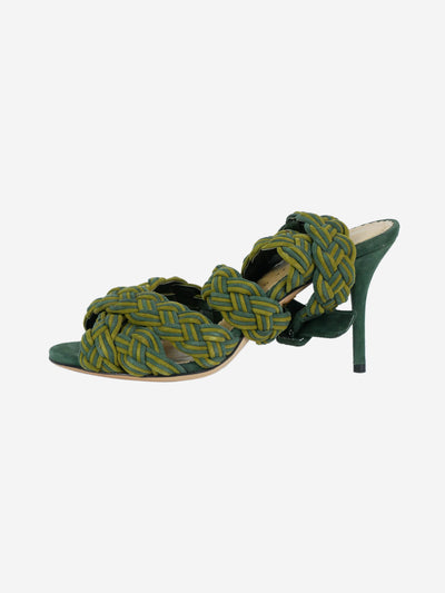Green plaited strappy stiletto heel sandals - size EU 36 Heels Charlotte Olympia 