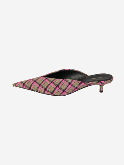 Pink check pointed-toe sandal heels - size EU 37.5 Heels Balenciaga 
