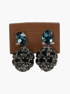 Marni Black gemstone clip-on earrings