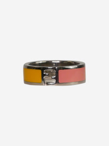 Fendi Silver Fendista bi-colour ring