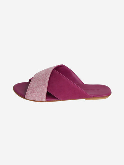 Purple open-toe cross-over contrast sandal - size EU 35 Flat Sandals Loro Piana 
