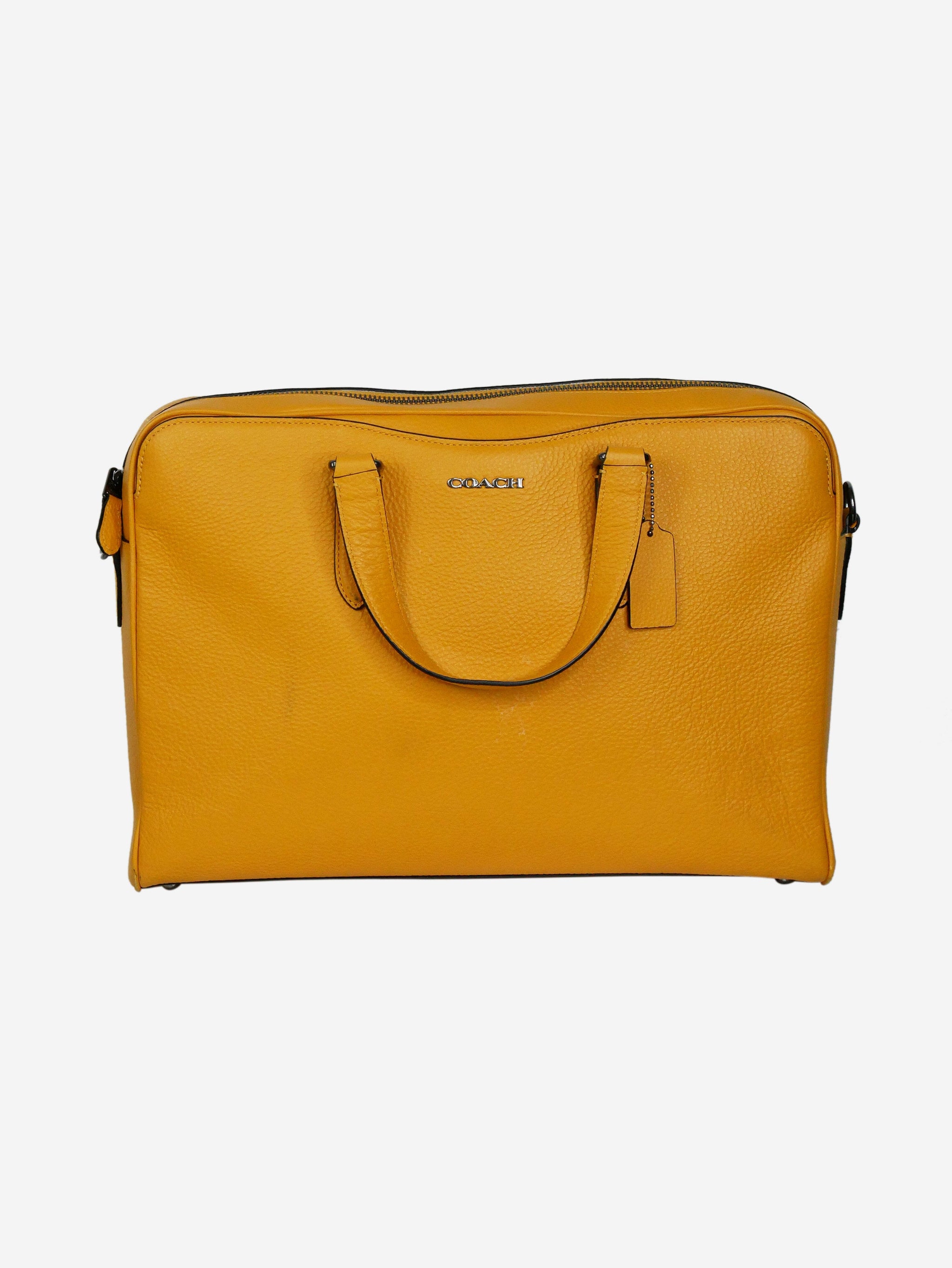 Yellow leather hot sale messenger bag