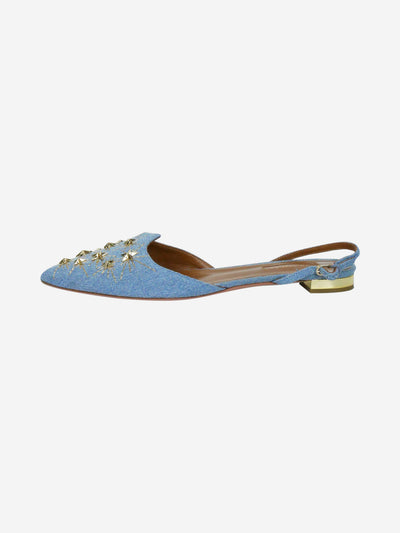 Blue denim sling-back sandals - size EU 39 Flat Sandals Aquazzura 