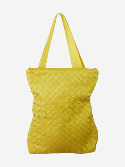 Yellow intrecciato leather flap shoulder bag Shoulder bags Bottega Veneta 