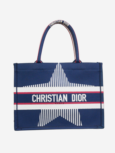 Blue Medium 2021 striped star book tote Tote Bags Christian Dior 