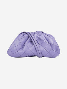 Bottega Veneta Purple small intrecciato leather clutch bag