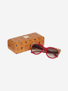 MCM Red cat eye sunglasses with gold detailing