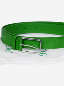 Bottega Veneta Green Cintura debossed leather belt