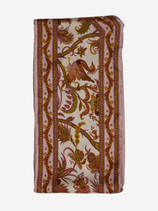 Zimmermann Pink floral and bird print silk scarf