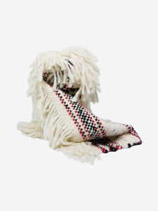 Gabriela Hearst Cream fringed cashmere scarf