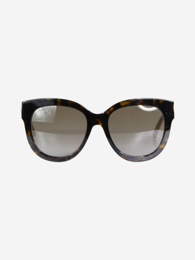 Brown tortoise shell round sunglasses with brand details at arm Sunglasses Jimmy Choo 
