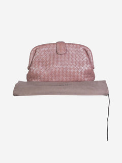 Pink Intrecciato lambskin clutch bag Clutch bags Bottega Veneta 