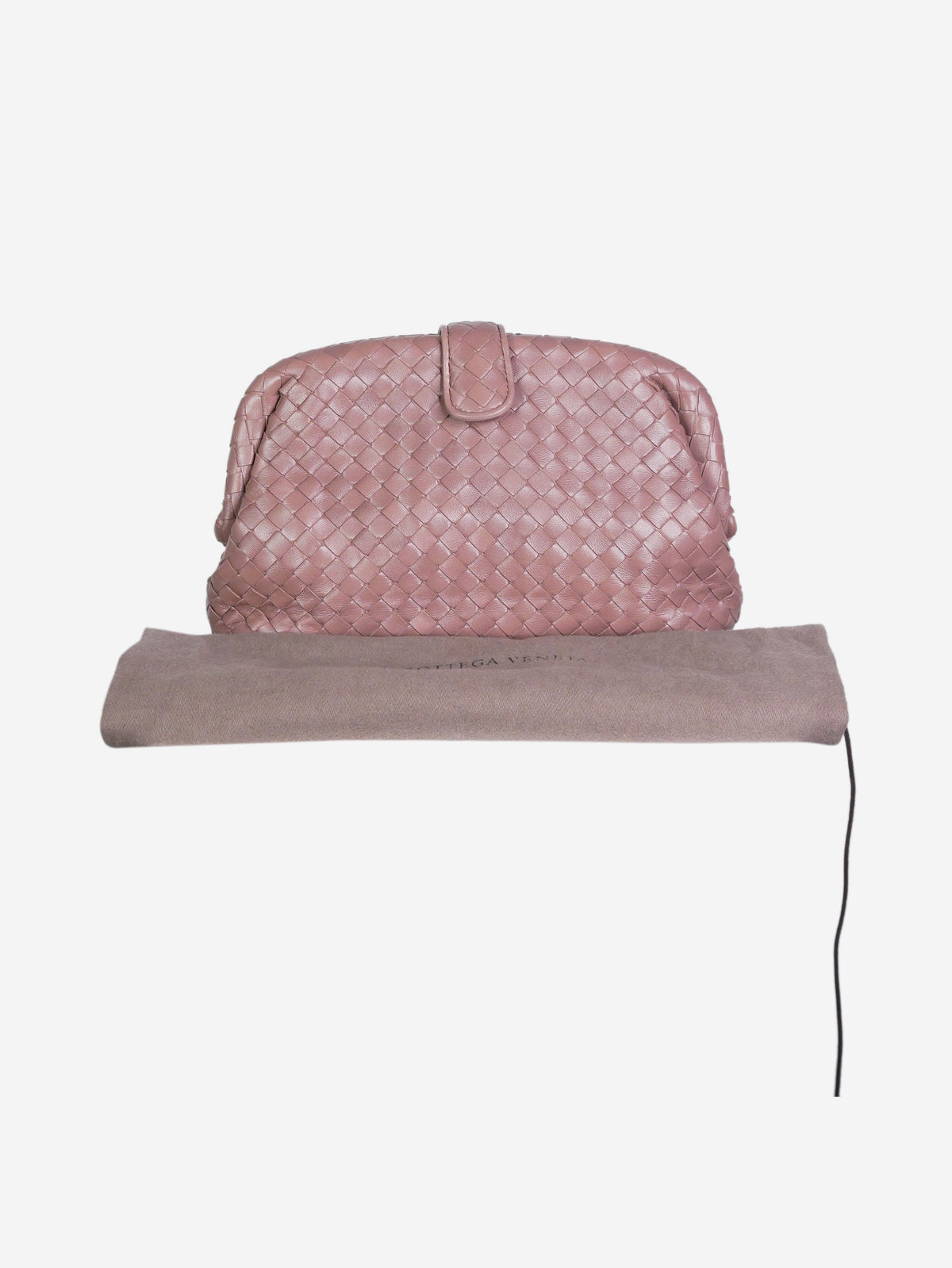 Pink Intrecciato lambskin clutch bag Clutch bags Bottega Veneta 