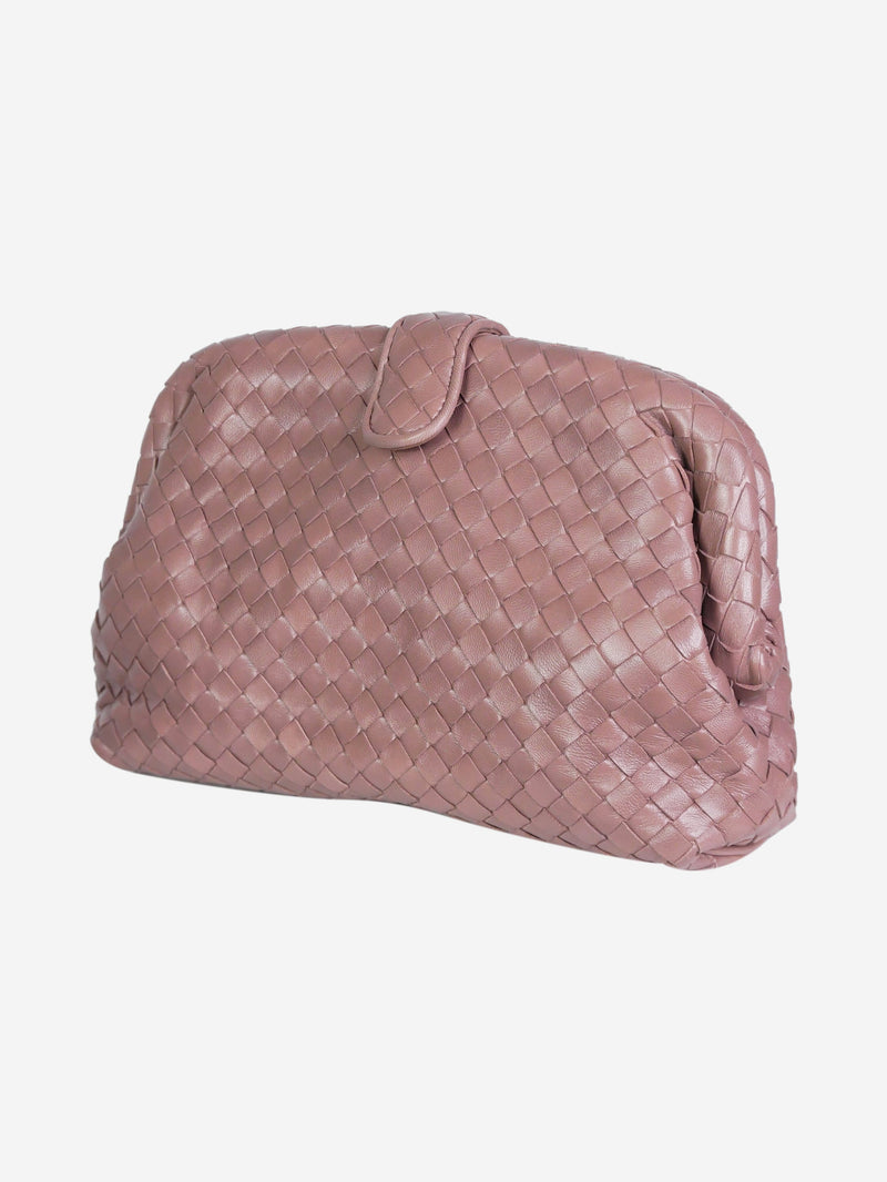 Pink Intrecciato lambskin clutch bag Clutch bags Bottega Veneta 