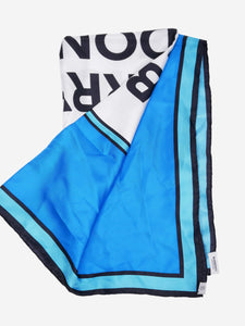Burberry Blue logo detail scarf