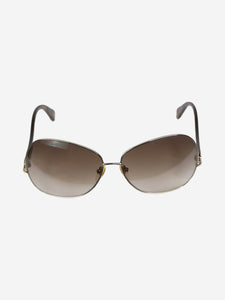 Diane Von Furstenberg Gold gold framed round sunglasses