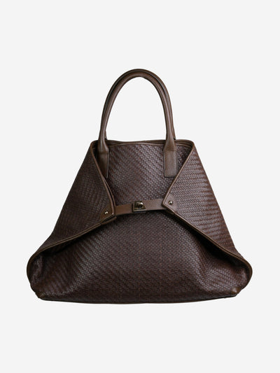 Brown Ai messenger leather bag Top Handle Bags Akris 