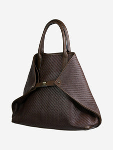 Akris Brown Ai messenger leather bag