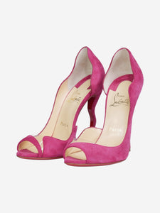 Christian Louboutin Pink suede peep-toe heels - size EU 37