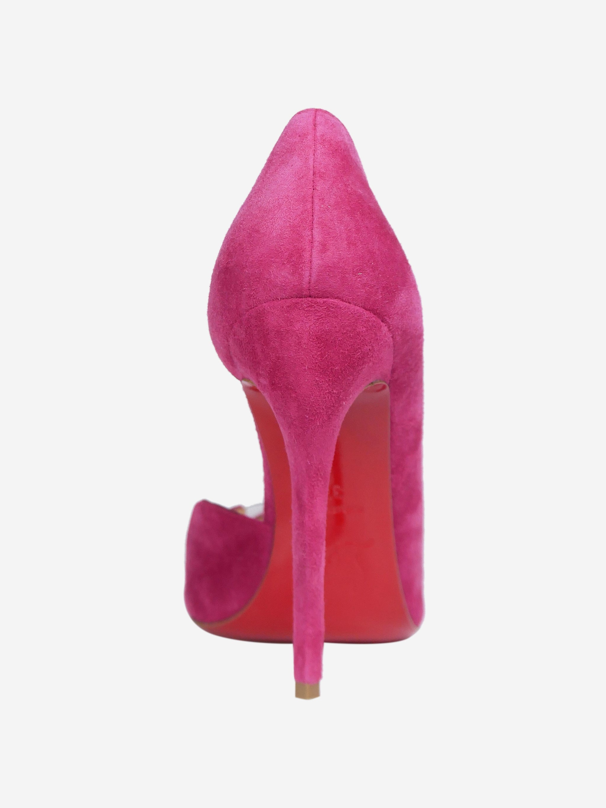 pink suede louboutin heels - Main Image