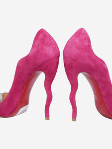 Christian Louboutin Pink suede peep-toe heels - size EU 37