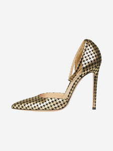 Gianvito Rossi Gold houndstooth pumps - size EU 39