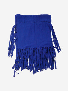 Bottega Veneta Blue silk fringed scarf