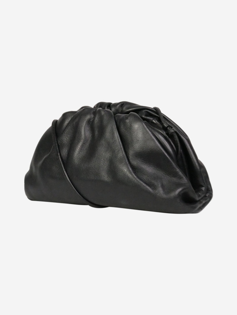 Black The Pouch small gathered leather clutch Clutch bags Bottega Veneta 