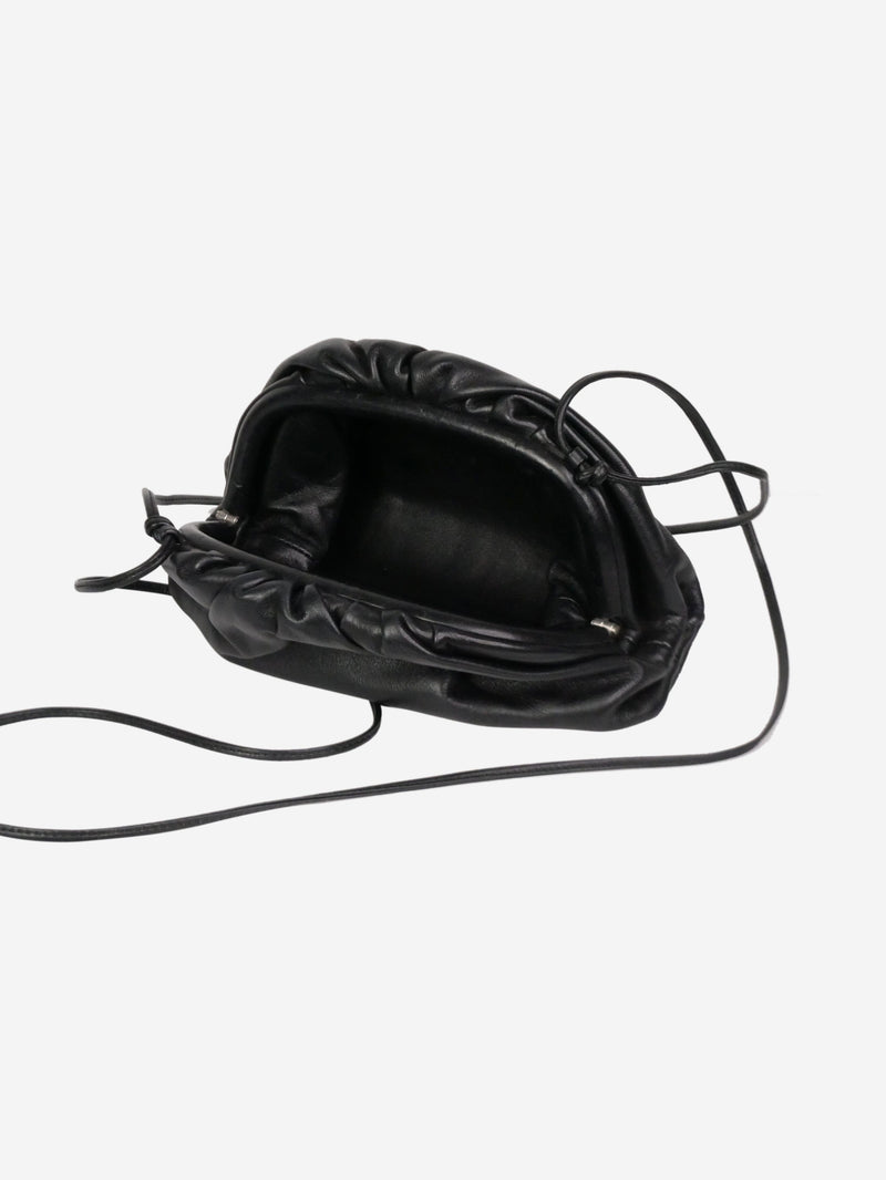 Black The Pouch small gathered leather clutch Clutch bags Bottega Veneta 
