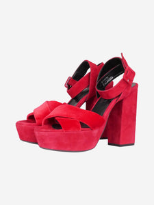The Kooples Red suede open toe strappy heels - size EU 40