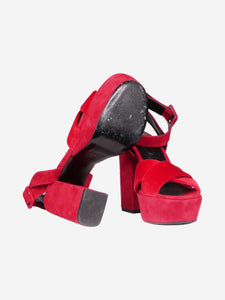 The Kooples Red suede open toe strappy heels - size EU 40