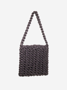 Nu Black padded woven tote bag