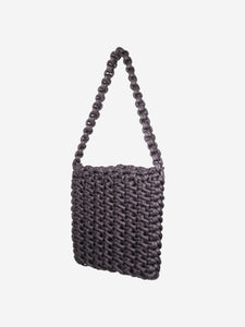 Nu Black padded woven tote bag