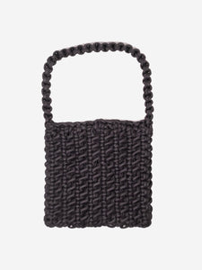 Nu Black padded woven tote bag