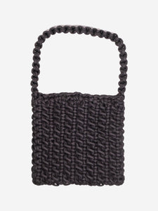 Nu Black padded woven tote bag