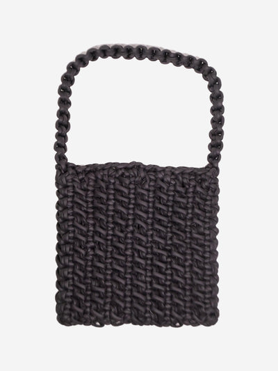 Black padded woven tote bag Tote Bags Nu