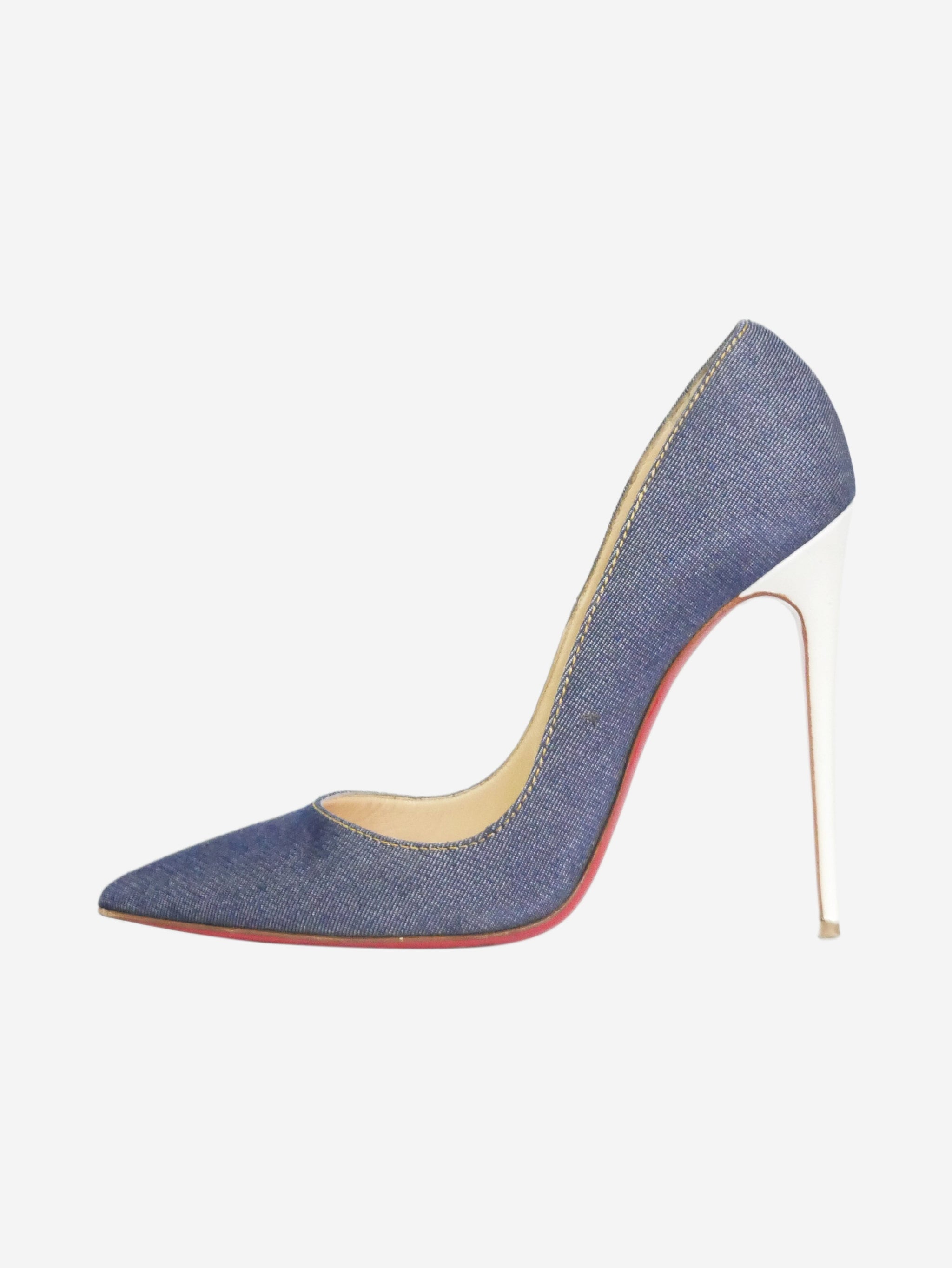 Christian louboutin hot sale denim heels