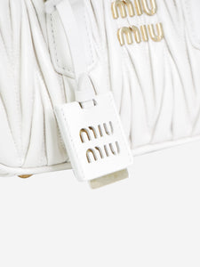 Miu Miu Cream Bauletto Matelasse top handle bag