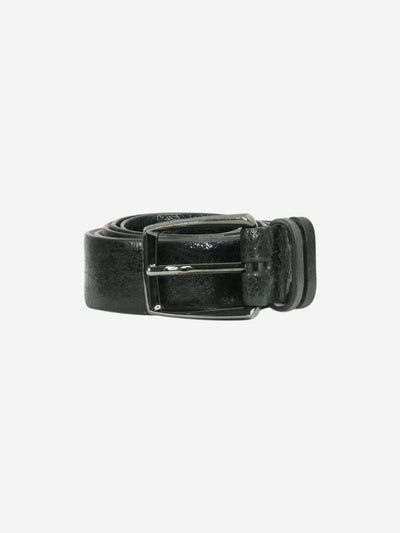 Black textured patent leather belt Belts Brunello Cucinelli 