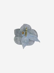 Chanel Blue denim flower brooch