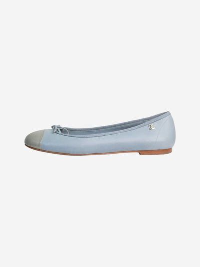 Blue patent-toe leather ballet flats - size EU 37.5 Flat Shoes Chanel 