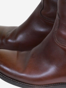 Prada Brown knee high leather boots - size EU 37.5